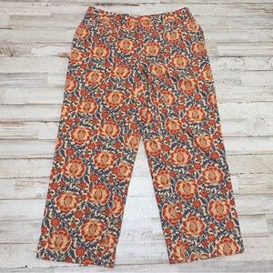 Liz Claiborne Audra Women’s Pants Size 4 Regular Cropped Floral Cotton
